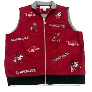 Collegiate Collection Arkansas Razorbacks Vest Gingham Color 100% Cotton Size L